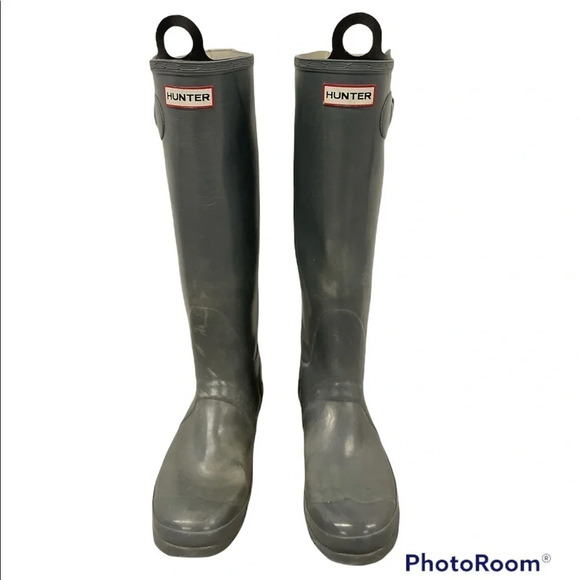 Hunter Original Gloss Tall Rain Boots gray US 7 Male/ 8 Female unisex - Picture 1 of 14